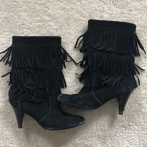 Chinese Laudry black fringe boots